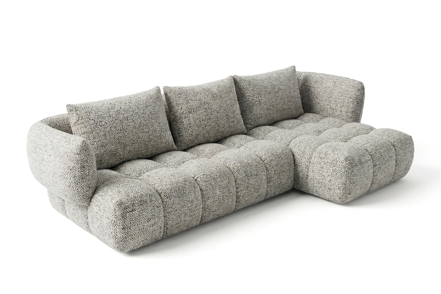 Lounge-Ecksofa SAVIO - Puente 06 Hellgrau rechts - 250x168 cm - Design Sofa HR